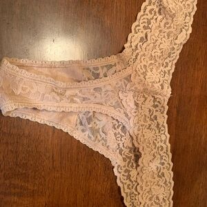 Victoria's Secret Lace Panties in sexy nude string one size, rare, sold out